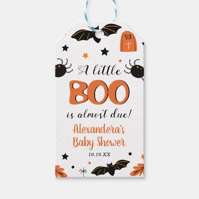 Étiquettes-cadeau Un petit cadeau pour une fête prénatale Boo pour H (Devant)