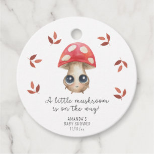 Étiquettes Cadeau Un petit champignon est en route - Baby shower