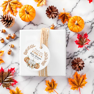 Étiquettes Cadeau Un petit Citrouille est en route - Baby shower