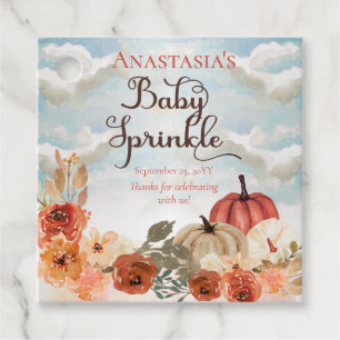 Étiquettes Cadeau Un Petit Citrouille Floral Girl Baby Spinkle