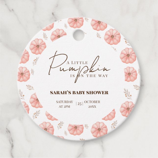 Étiquettes Cadeau Un Petit Citrouille Se Trouve Sur Le Chemin Du Bab (Devant)