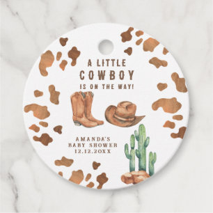Étiquettes Cadeau Un petit cowboy est sur le chemin du Baby shower
