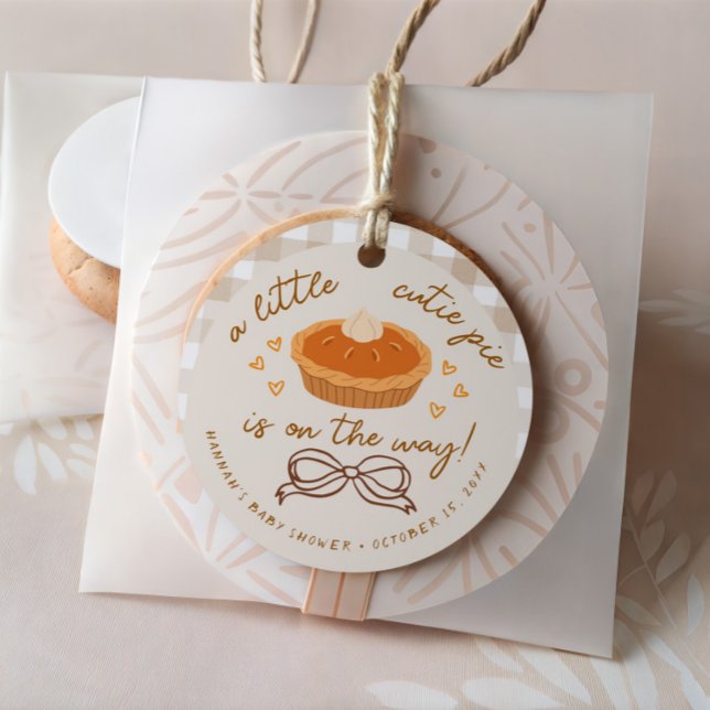 Étiquettes Cadeau Un petit Cutie Pie est sur son chemin (Créateur téléchargé)