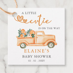 Étiquettes Cadeau Un Petit Cutie Se Trouve Sur Le Chemin Du Baby sho