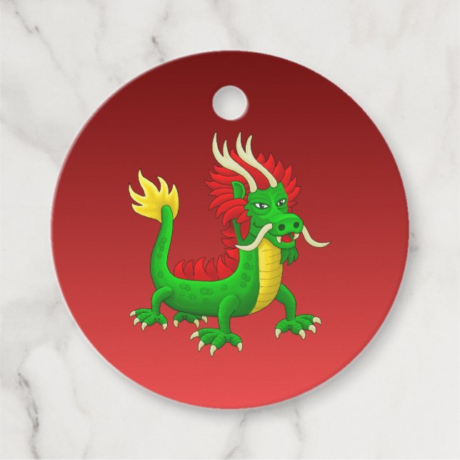 Étiquettes Cadeau Un petit dragon chinois (Devant)