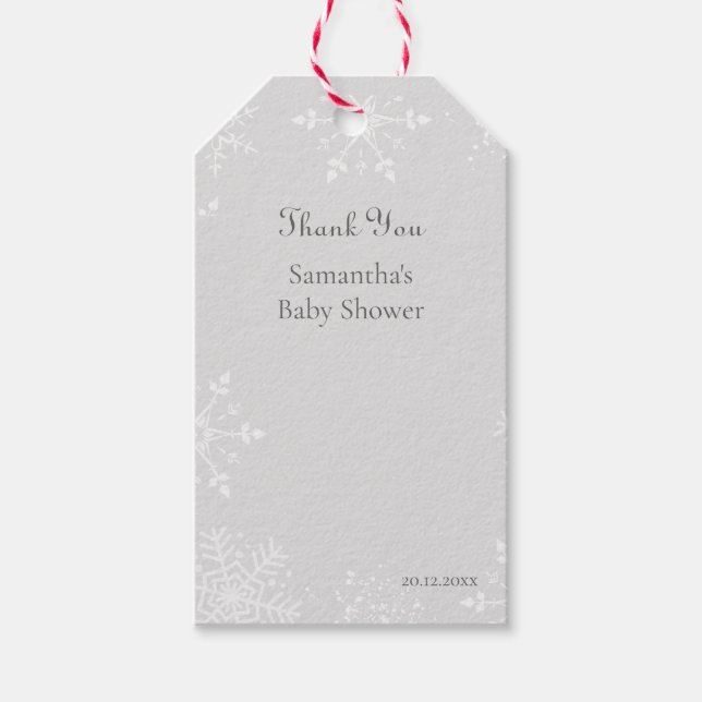 Étiquettes-cadeau Un petit flocon de neige est sur le chemin Baby th (Devant)