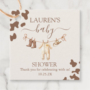 Étiquettes Cadeau Un petit garçon Baby shower Cowboy