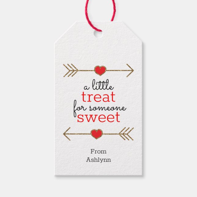 Étiquettes-cadeau Un petit gâteau pour une Saint Valentin sucrée (Devant)