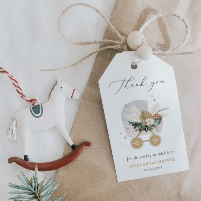 Étiquettes-cadeau Un petit Merci de Baby shower de flocon de neige (Créateur téléchargé)