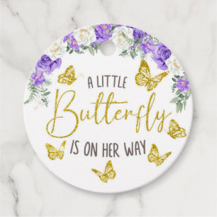 Étiquettes Cadeau Un petit papillon est en route Circle