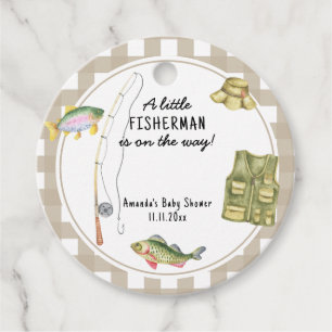 Étiquettes Cadeau Un petit pêcheur est en route Baby Shower
