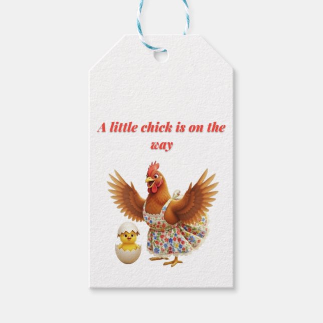 Étiquettes-cadeau Un petit poussin est en route  (Devant)