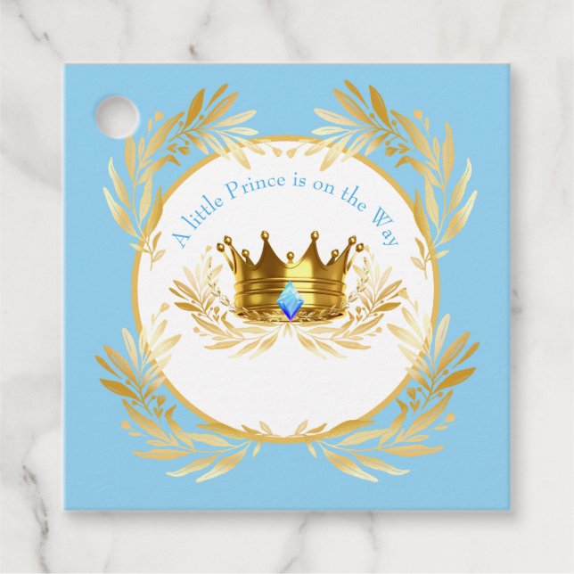 Étiquettes Cadeau Un petit Prince est sur le chemin de bébé Invitati (Devant)