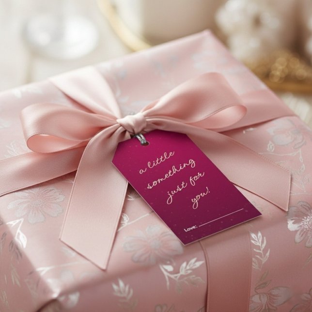 Étiquettes-cadeau Un Petit Quelque Chose Juste Pour Vous Rose (A Little Something Just For You Pink Gift Tags)