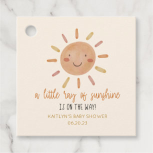 Étiquettes Cadeau Un Petit Rayon De Soleil Jaune Baby shower Soleil