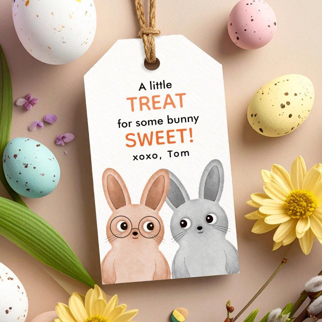 Étiquettes-cadeau Un petit régal pour des lapins mignons et sucrés (Créateur téléchargé)