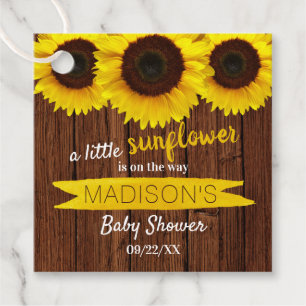 Étiquettes Cadeau Un Petit Tournesol Est En Route ! Baby shower