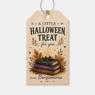 Étiquettes-cadeau Un petit traité d'Halloween Livres anciens & Bougi