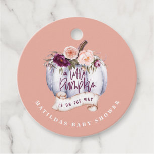 Étiquettes Cadeau Un peu citrouille à la fête du baby shower d'autom