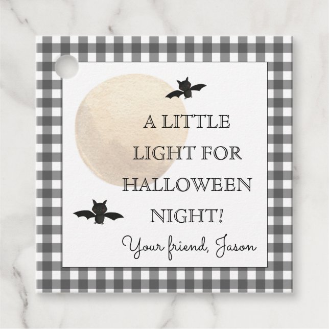 Étiquettes Cadeau Un peu de lumière pour les enfants gris de nuit d' (Devant)