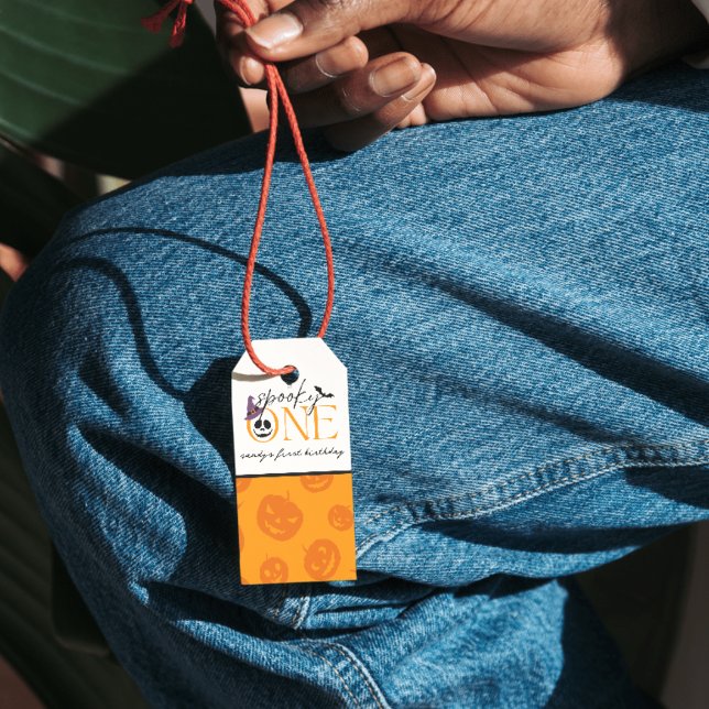 Étiquettes-cadeau Un premier anniversaire Halloween effrayant (spooky one 1st birthday gift tags)