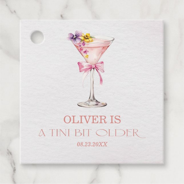 Étiquettes Cadeau Un Tini Un Peu Plus Ancien Martini (Devant)