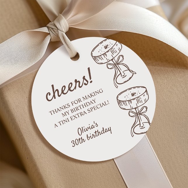 Étiquettes Cadeau Un Tini Un Peu Plus Ancien Martini Cadeau Annivers (Créateur téléchargé)