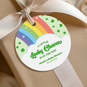 Étiquettes Cadeau Une Baby Shower de la Saint-Patrick Porte-Bonheur