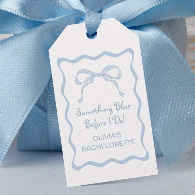 Étiquettes-cadeau Une Bachelorette Bleue Fête Favoriser (Créateur téléchargé)