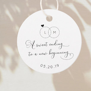 Étiquettes Cadeau Une Douce Fin à un Nouveau Début Mariage