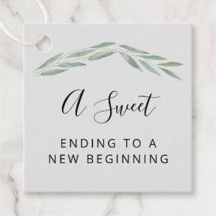 Étiquettes Cadeau Une douce fin à un nouveau Mariage débutant
