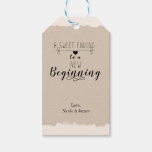 Étiquettes-cadeau Une douce Fin Nouveau Début Vintage Mariage Faveur