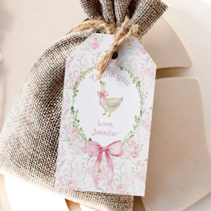 Étiquettes-cadeau Une fête d'anniversaire d'oie idiote Merci