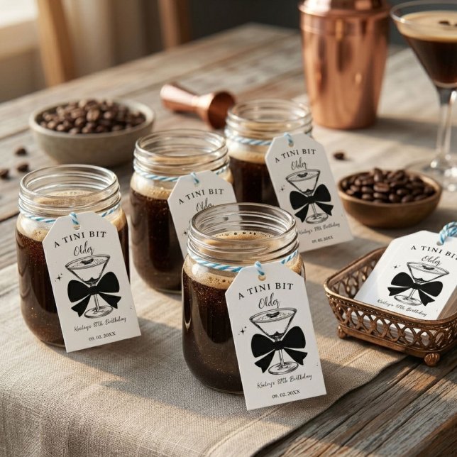 Étiquettes-cadeau Une fête d'anniversaire Martini Un peu plus âgée (Créateur téléchargé)