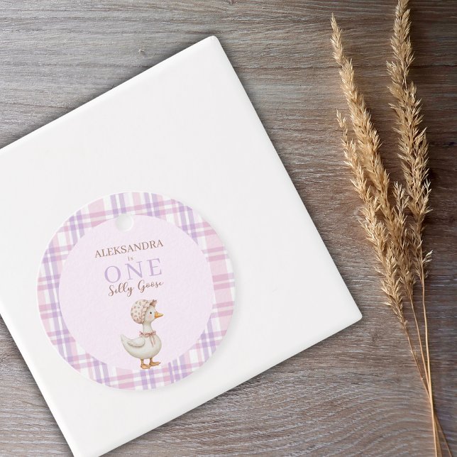 Étiquettes Cadeau Une fille d'oie sotte 1er Merci de fête d'annivers (Créateur téléchargé)