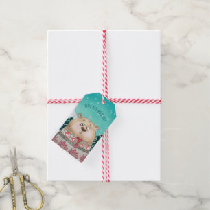 Étiquettes-cadeau Une jolie Scène De Neige Donnée Avec Un Noël D'