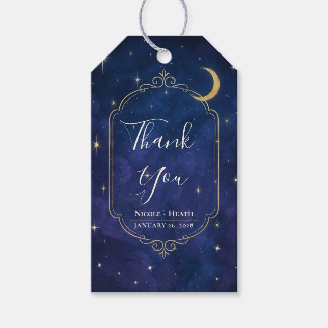 Étiquettes-cadeau Une nuit parmi les Stars Celestial Mariage (Devant)