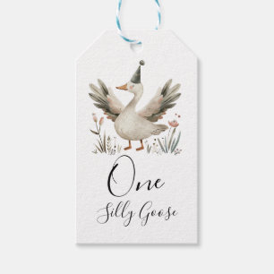Étiquettes-cadeau Une oie sotte 1er anniversaire mignonne aquarelle