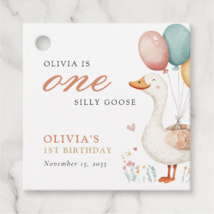 Étiquettes Cadeau Une oie sotte 1ère fête d'anniversaire