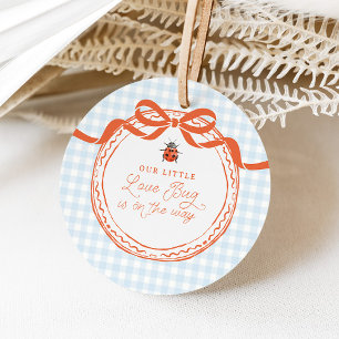 Étiquettes Cadeau Une petite coccinelle d'amour en route Gingham Bab