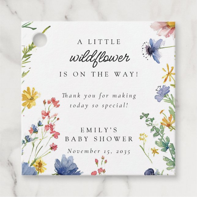 Étiquettes Cadeau Une petite fille Wildflower (Devant)