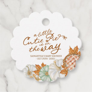 Étiquettes Cadeau Une petite shower de bébé Cutie Pie d'automne