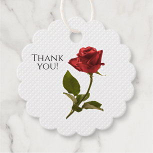 Étiquettes Cadeau Une rose rouge avec la pierre Florale Photographie