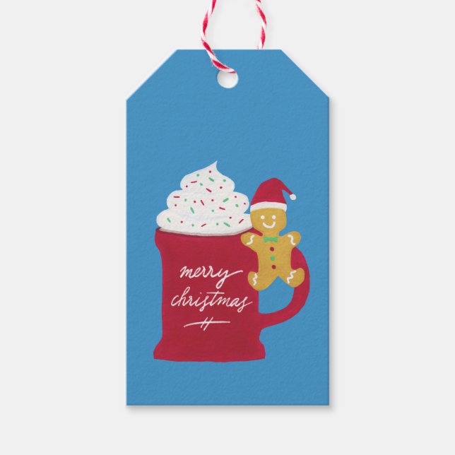 Étiquettes-cadeau Une tasse de Joyeux Noël (Devant)