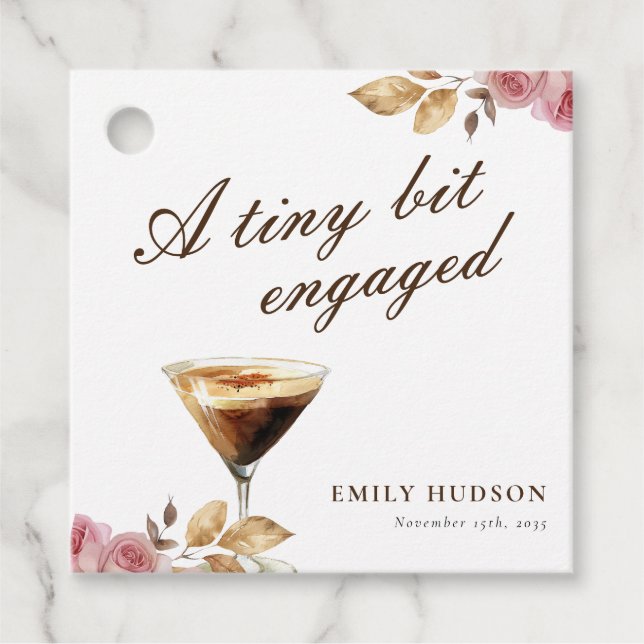 Étiquettes Cadeau Une Tiny Bit Espresso Martini Baby Shower (Devant)