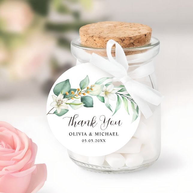 Étiquettes Cadeau Une verdure succulente Un Merci Mariage moderne (Créateur téléchargé)