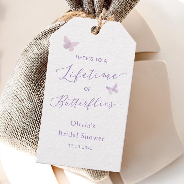 Étiquettes-cadeau Une vie de Butterflies Fête des mariées Favoriser (Créateur téléchargé)