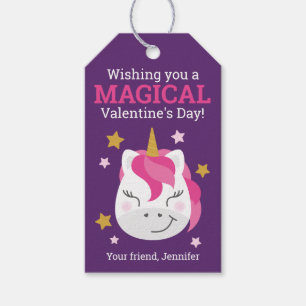 Étiquettes-cadeau Unicorn Classroom Valentine Tags pour Enfants