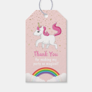 Étiquettes-cadeau Unicorn Magical Party Rainbow Rose Favoriser Merci