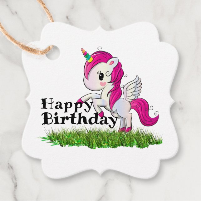 Étiquettes Cadeau Unicorne (Devant)